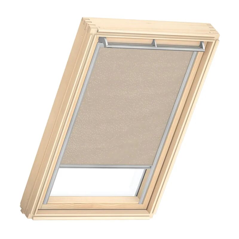 velux tenda per finestra da tetto filtrante  rflfk084171s l 66 x h 140 cm tinta ecru con pois bianchi sparsi