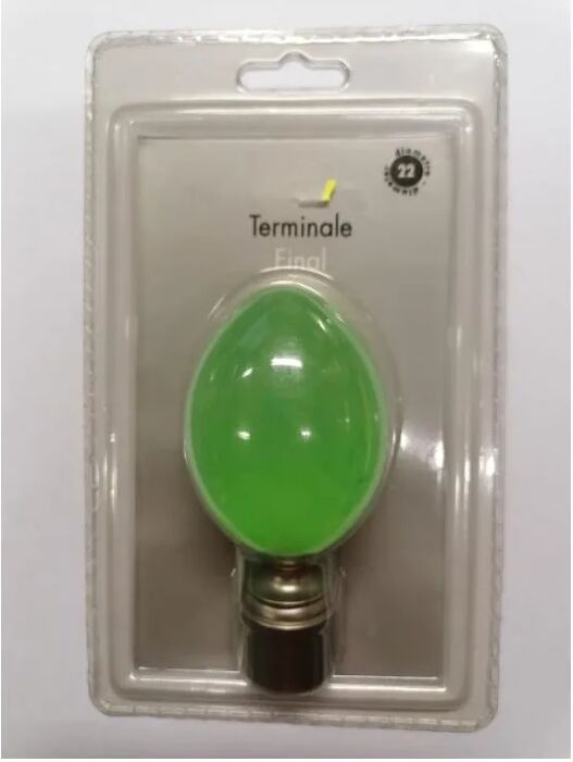 emmebi - 1 terminale in vetro satinato verde cromo diametro 22mm