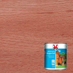 V33 Impregnante per legno da esterno a base acqua  Acqua-Gel douglas satinato 2.5 lt, 6 anni di protezione.