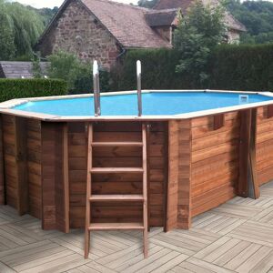 SUNBAY Piscina Fuori Terra GRE ovale in legno 436x336