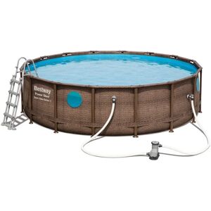 Bestway PISCINE TONDE CON TELAIO RATTAN  56725 PISCINA FUORITERRA CM. 488X122H