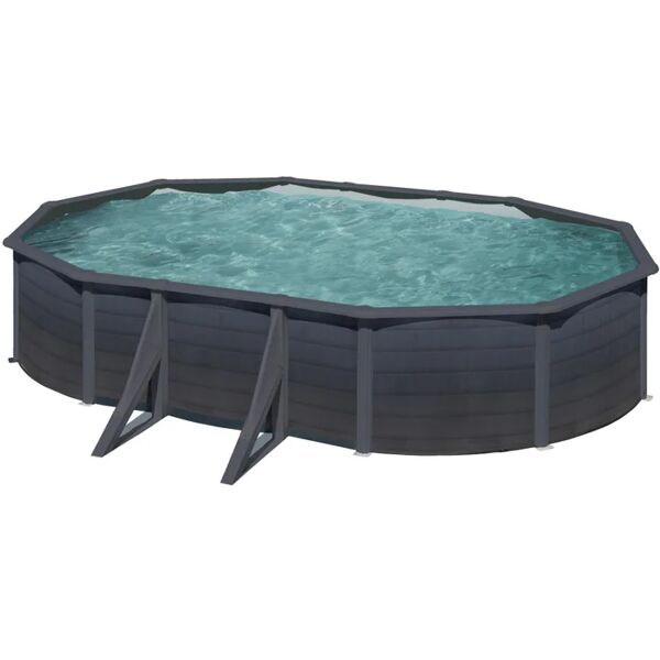 gre piscina fuori terra tubolare  kit610gf l int 6.1 m x 3.75 m  h 1.2 m