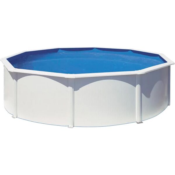 gre set piscina azores rotonda bianca 460 cm kitpr458