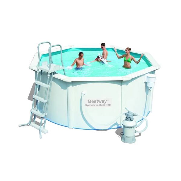 bestway piscina fuori terra in acciaio  hydrium 300x120 cm pompa filtro a sabbia 2.006 litri/ora