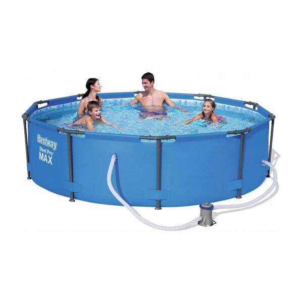 bestway piscina fuori terra tubolare  steel pro max 305x76 cm con pompa filtro a cartuccia 1.249 litri/ora