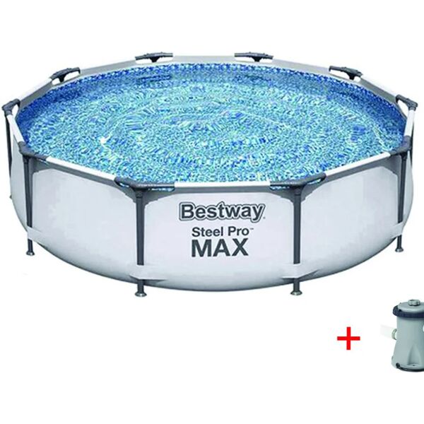 bestway piscina steel pro max tonda con telaio portante cm.305x76h. - ø cm.305x76 - capacità lt.4678 - (art.56408)