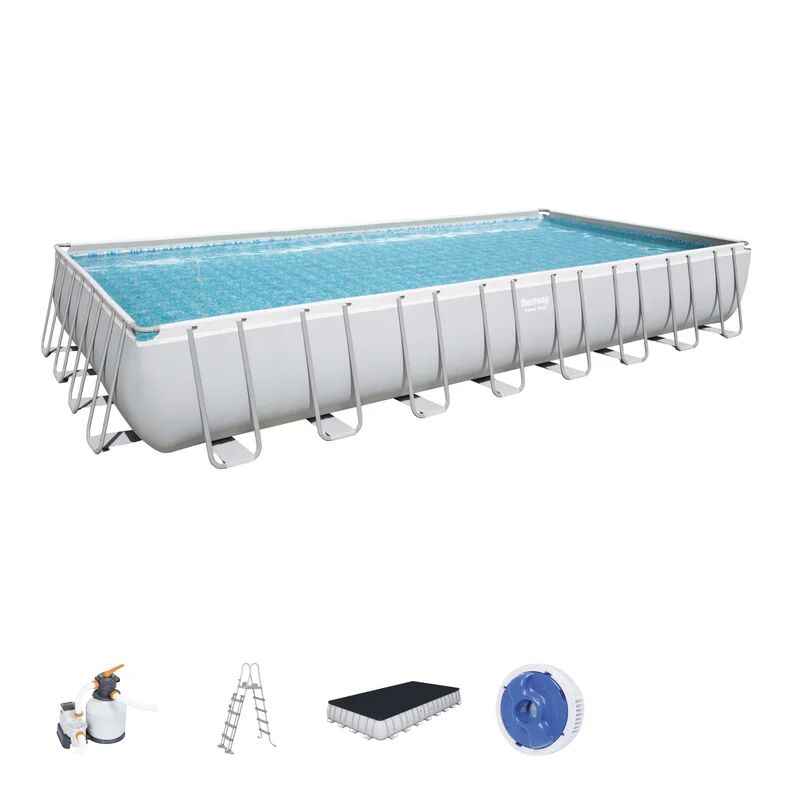 bestway piscina fuori terra tubolare  power steel frame l int 9.27 m x 4.54 m  h 1.32 m