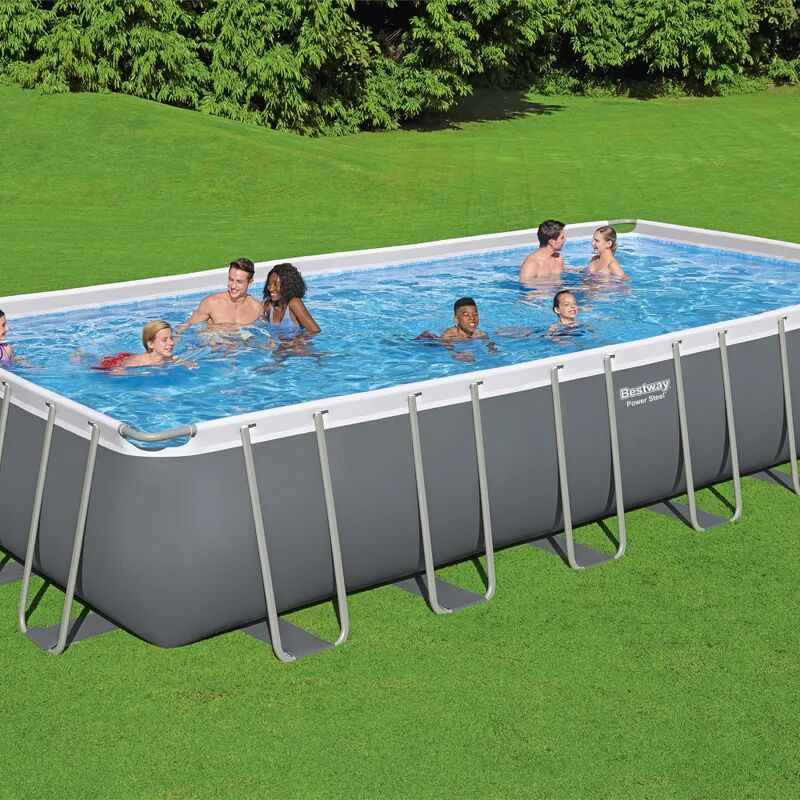 bestway piscina fuori terra tubolare  power steel frame l int 7.32 m x 3.66 m  h 1.32 m