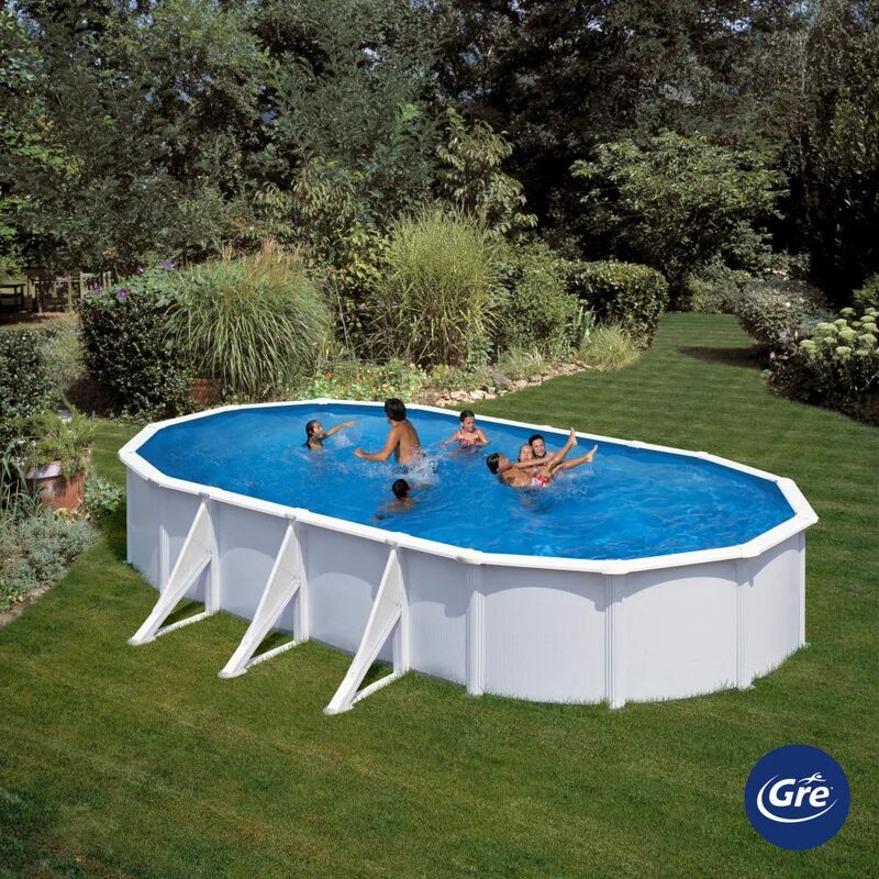 gre piscina fuori terra rigida  kit730q l int 7.3 m x 3.75 m  h 1.2 m