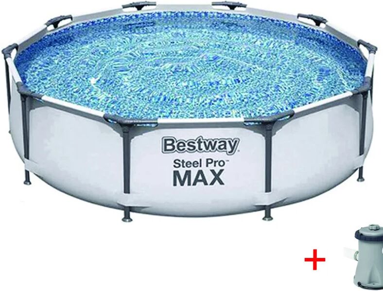 bestway piscina steel pro max tonda con telaio portante cm.305x76h. - ø cm.305x76 - capacità lt.4678 - (art.56408)