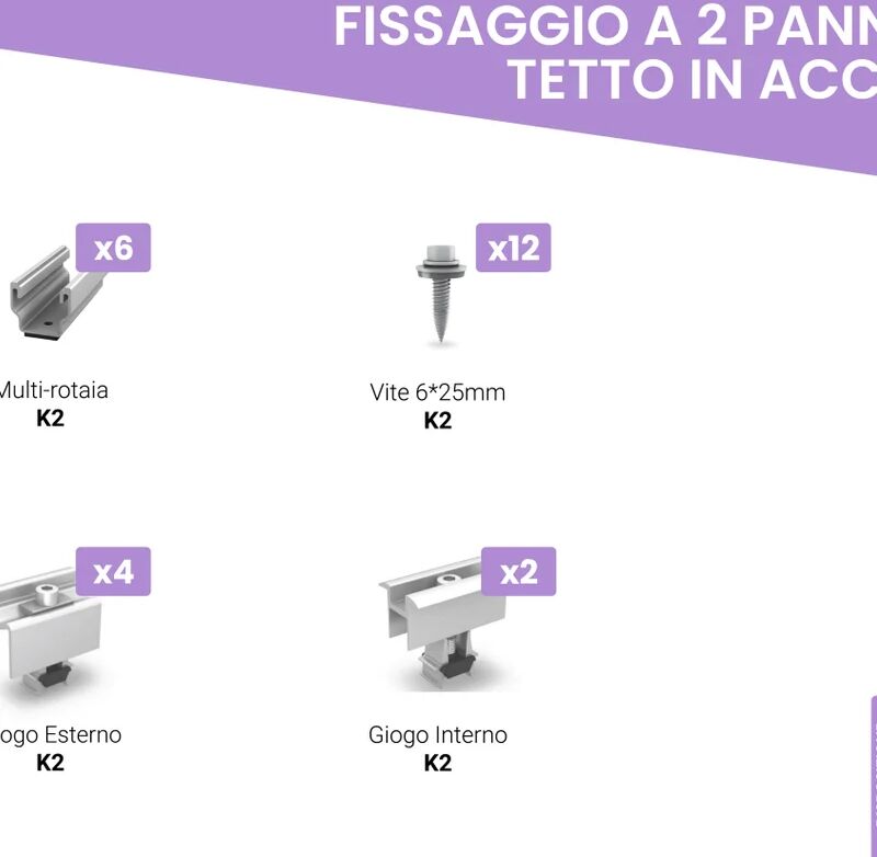 k2 systems supporto pannello solare tetto spiovente