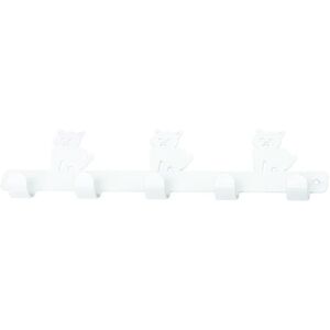 Leroy Merlin Appendiabiti da avvitare  Cat in metallo bianco opaco 5 ganci L 24.5 x H 9.5 cm