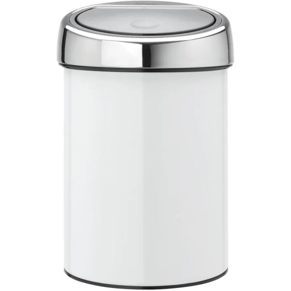 brabantia cestino da bagno manuale touch bin  bianco 3 lin acciaio