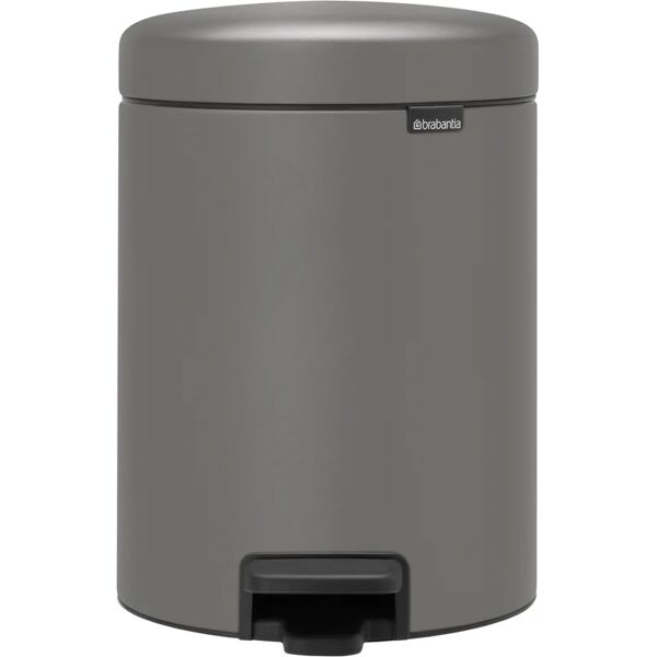 brabantia cestino da bagno a pedale newicon  mineral concrete grey 5 lin inox