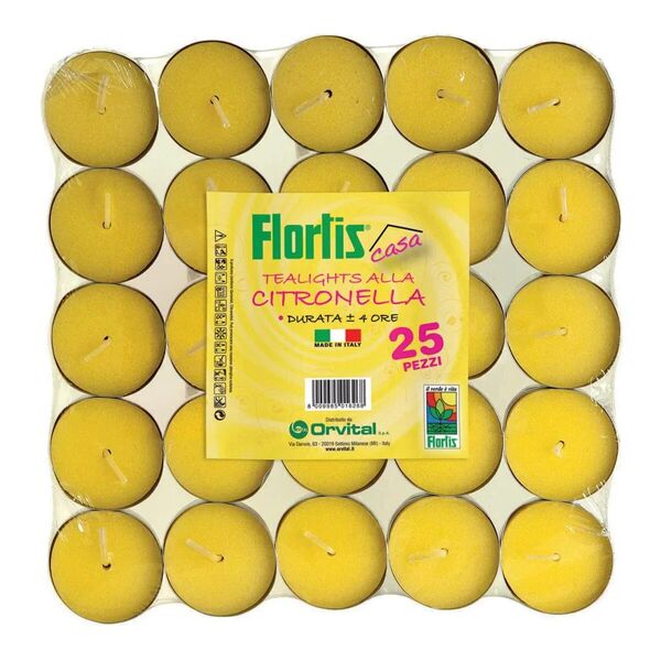 flortis candela anti-zanzara  al profumo di citronella confezione da 25 pezzi