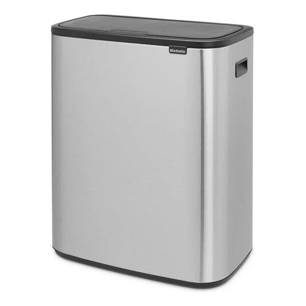 brabantia pattumiera per raccolta differenziata bo touch  manuale grigio inox 60 l