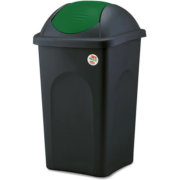 stefanplast pattumiera bascula multipat  manuale nero e verde 60 l