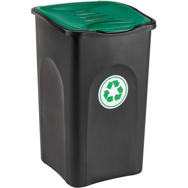 stefanplast pattumiera ecogreen  manuale fusto nero + coperchio colorato 50 l