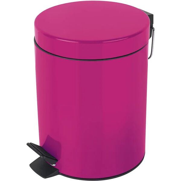 spirella sydney 3l pattumiera rotonda a pedale con secchiello estraibile - pink