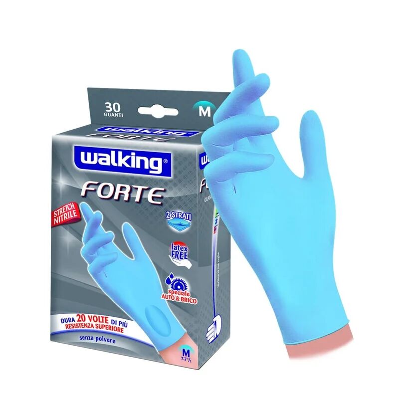 walking guanto monouso  forte in nitrile tg 8 30 pezzi