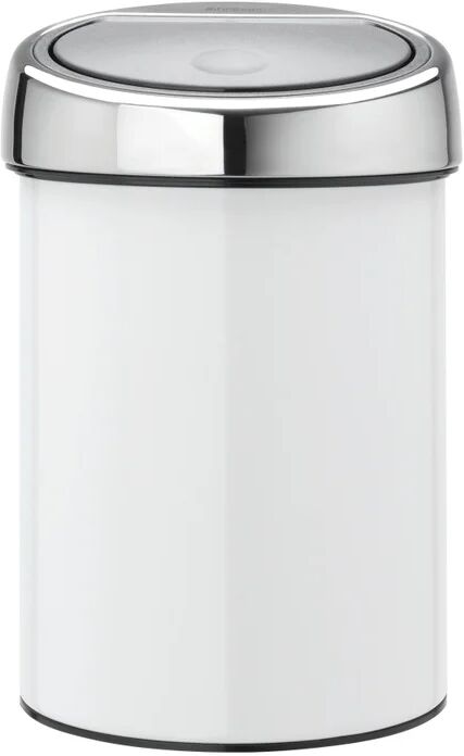 brabantia cestino da bagno manuale touch bin  bianco 3 lin acciaio