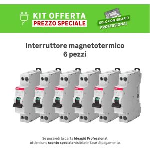 ABB Kit Interruttore magnetotermico  SN201 L C10 1P +N 10A 4.5kA C 1 modulo 230V, 6 pezzi