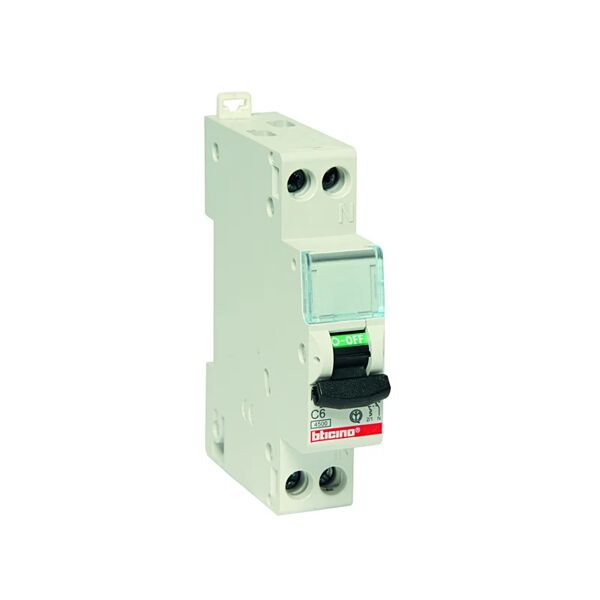 bticino interruttore magnetotermico  fc881c6 1p +n 6a c 1 modulo 230v