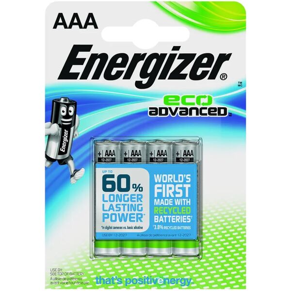 energizer pila lr03 aaa  eco advanced 4 batterie