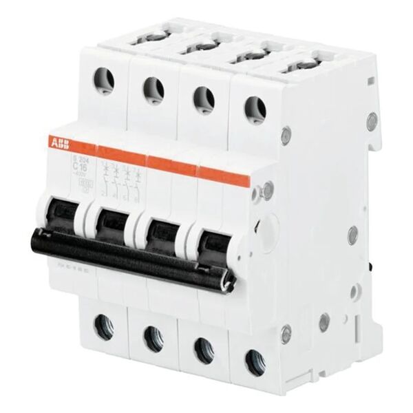 abb kit interruttore magnetotermico  s204-c63 3p +n 63a 6ka c 4 moduli 230v
