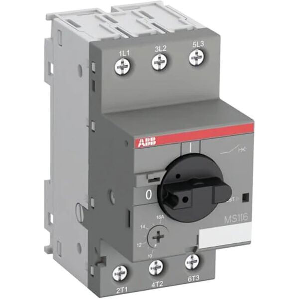 abb protezione differenziale  ms116 6.30-10a 3 poli 10a 3 moduli 400v