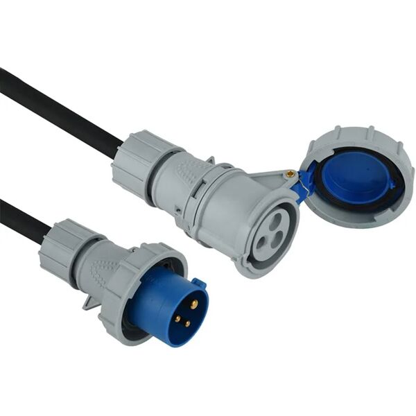 electraline prolunga 20m h07rn-f, 3 x 1,5mm² spina cee 2p+t 16a, presa cee2 politerra16 a grigio