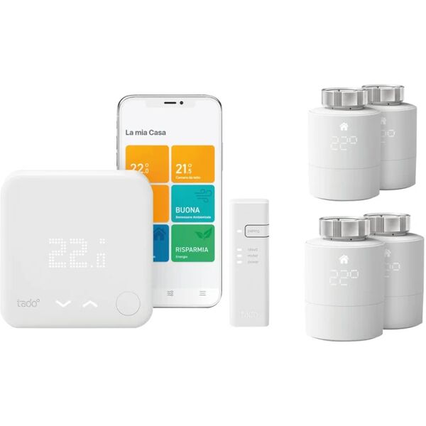 tado termostato intelligente e connesso  v3p-sk-st01ib01-tc & v3p-4srt01-tc bianco