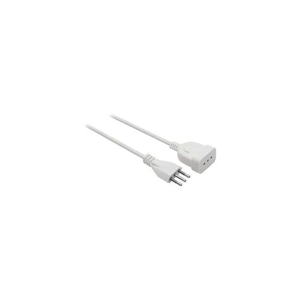 electraline 46114 prolunga 5 mt spina e presa piccola 10a, bianco - sezione cavo 3g0,75 mm²