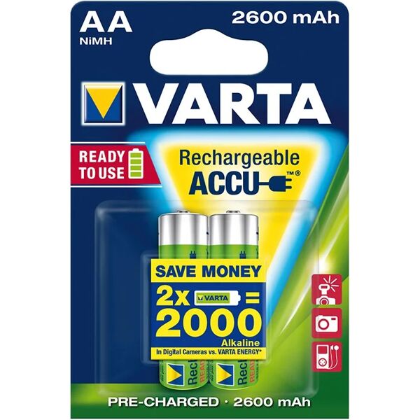 varta accu ni-mh aa/lr6 1.2v-2600mah 56766.101.402 (2pcs/bl)