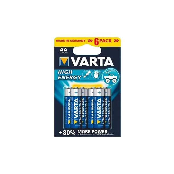 varta batteria alcalina  4906121446 aa high energy 1.5 v (6 pezzi)