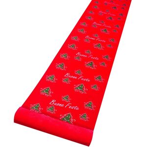 Leroy Merlin Moquette tessuto piatto rosso decoro natalizio alberelli H 1 m