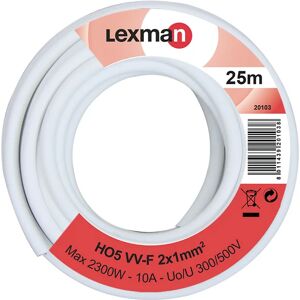 LEXMAN Cavo elettrico flessibile H05VV-F 2 x 1 mm² L 25 m  bianco