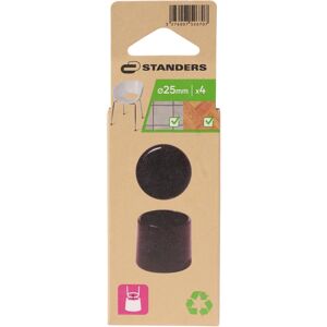 STANDERS Sottopiede per mobile tondo  in pvc Nero Ø 25 x H 26.5 mm, 4 pezzi