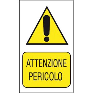 LETTERFIX Cartello segnaletico Attenzione pericolo pvc 20 x 30 cm