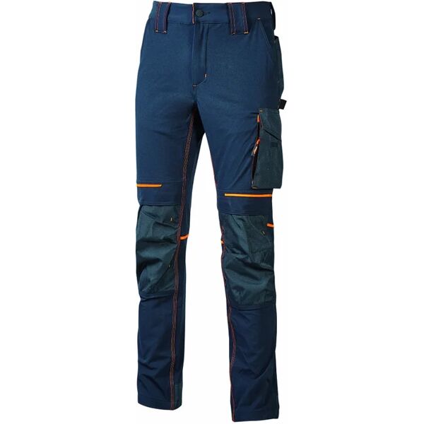 u-power pantalone da lavoro  atom blu navy arancione tg. s