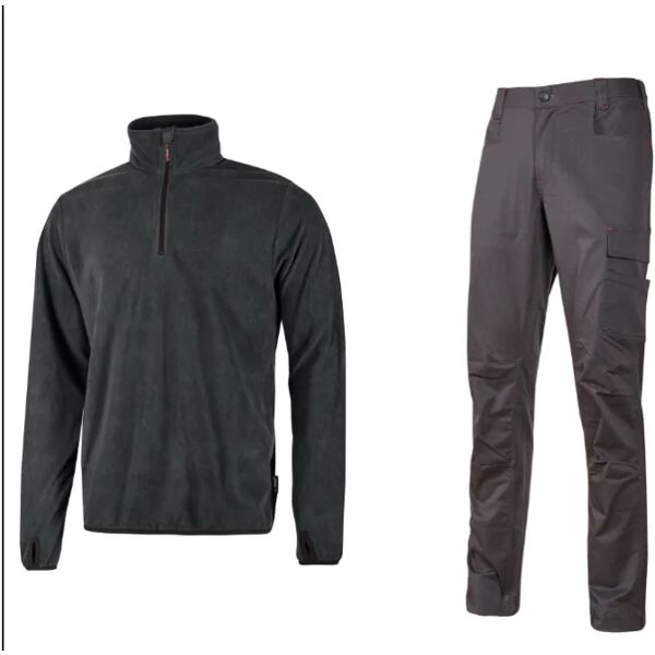 u-power pantalone da lavoro  st299gi + pile grigio tg. l 2 pezzi