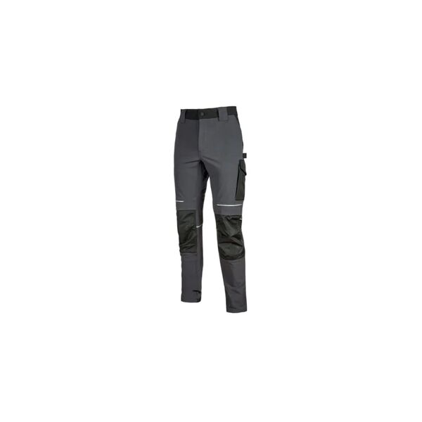 u power pantalone stretch upower atom grigio (asphalt grey), misura s -