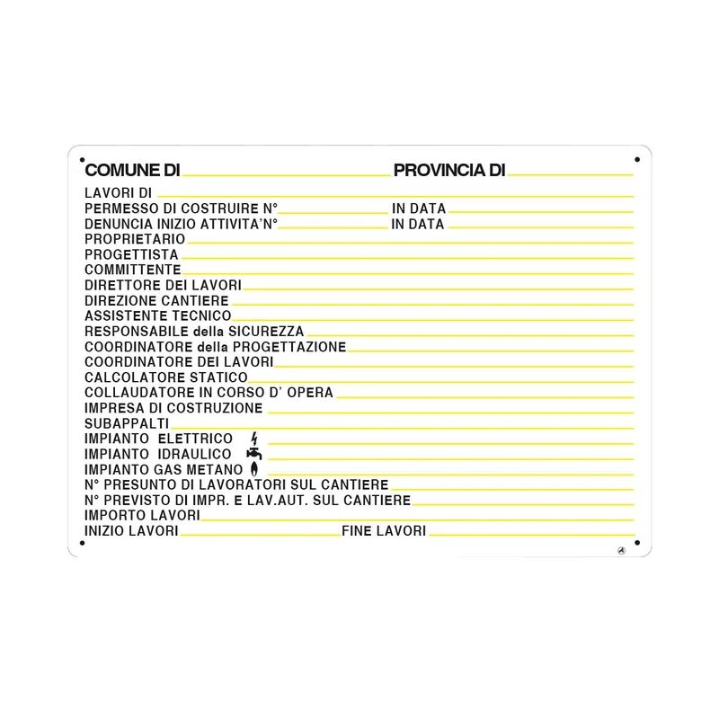 leroy merlin cartello segnaletico cantiere comune polipropilene 98 x 68 cm