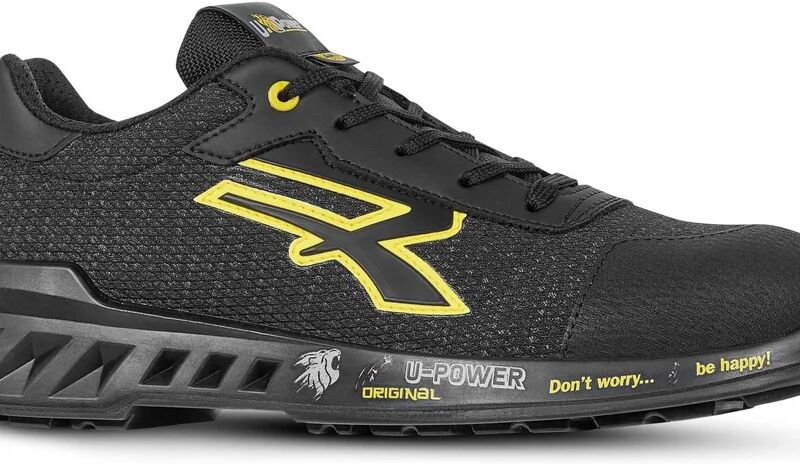 u-power scarpe antinfortunistiche basse  frank s1p n° 48 nero e giallo