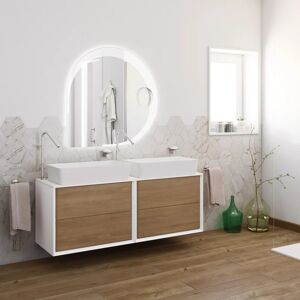 BADEN HAUS Mobile sottolavabo e lavabo Bellagio bianco/rovere tabacco L 141 x H 198 x P 33 cm