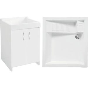 Leroy Merlin Mobile lavanderia con lavabo incluso Axis bianco e alluminio L 60 x P 50 x H 86 cm