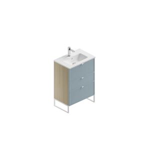 Leroy Merlin Mobile sottolavabo e lavabo Quadra natura/cielo L 60 x P 39 H 93 cm