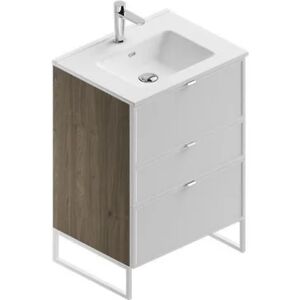 Leroy Merlin Mobile sottolavabo e lavabo Quadra cotto/bianco L 60 x H 93 x P 46 cm