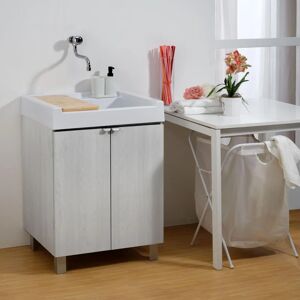 Leroy Merlin Mobile lavanderia con lavabo incluso EXE olmo perla L 60 x P 50 x H 84 cm