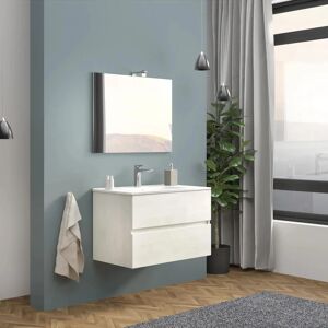 Leroy Merlin Mobile sottolavabo e lavabo con illuminazione Simple rovere bianco L 80 x H 50 x P 44 cm